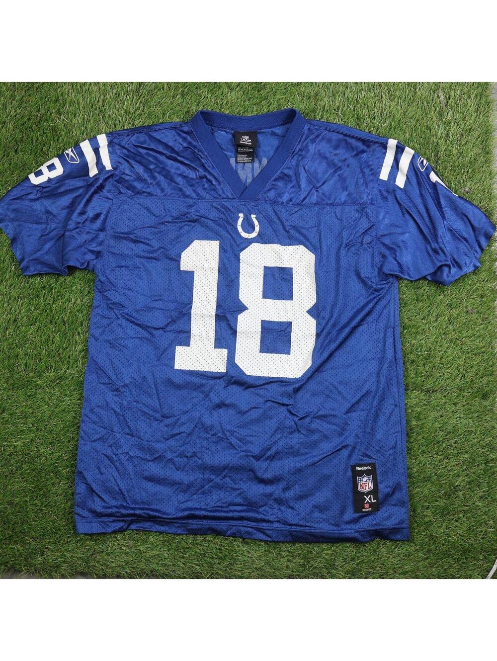 Reebok Team Apparel Indianapolis Colts #18 Peyton Manning Mesh Jersey